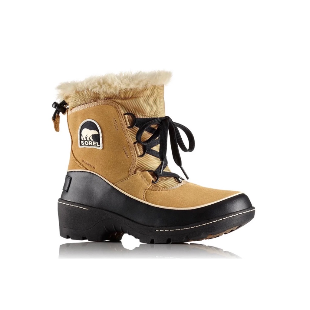 $130 Sorel Tivoli Ii Curry/Black Faux Fur Trim Rugged Sole Winter Snow Boots 6.5